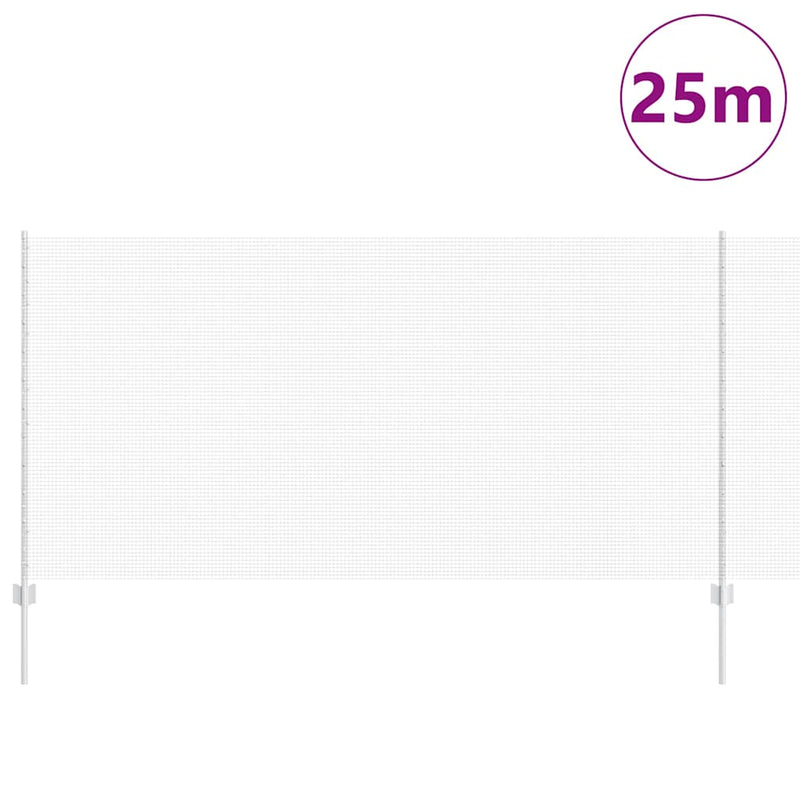 vidaXL Kerítés és Oszlop Ezüst 1,2 x 25 m Acél