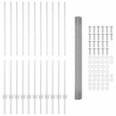 vidaXL Kültéri hegesztett drótkerítés oszlopokkal 25 x 1,4 m Ezüst