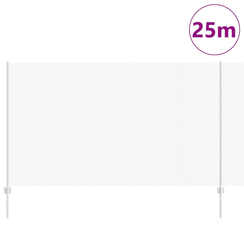 vidaXL Kerítés oszlopokkal Ezüst 1.4 x 25 m Acél