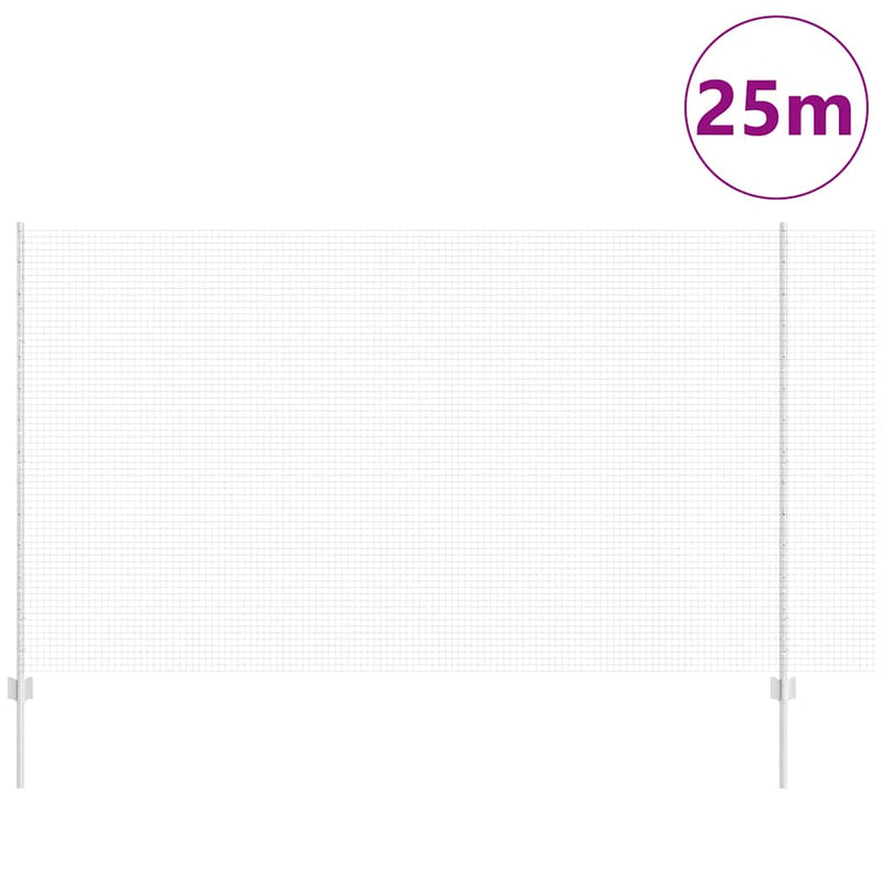 vidaXL Kerítés oszlopokkal Ezüst 1.4 x 25 m Acél
