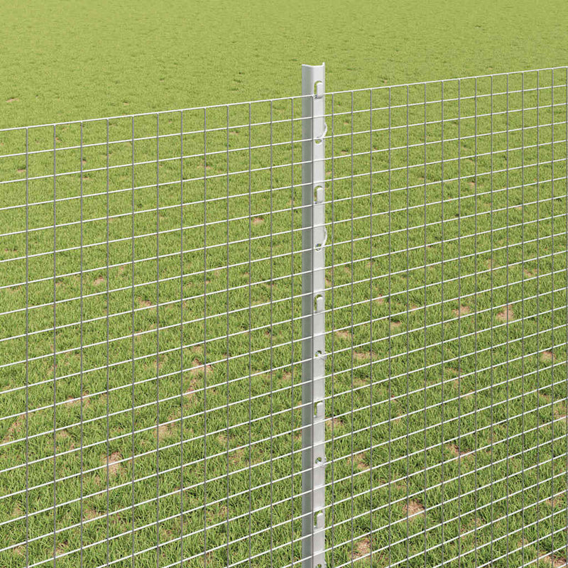 vidaXL Kerítés oszlopokkal Ezüst 1.5 x 25 m Acél
