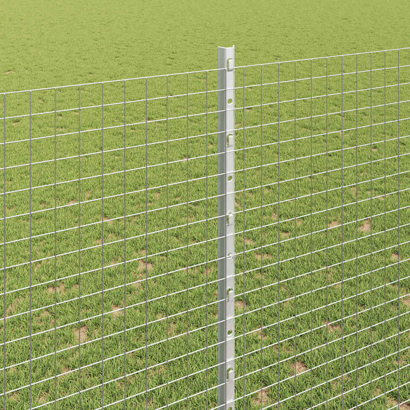 vidaXL Kerítés oszlopokkal Ezüst 1.6 x 25 m Acél