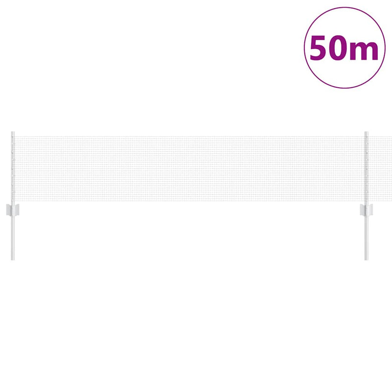 vidaXL Kerítés oszlopokkal Ezüst 0.4 x 50 m Acél