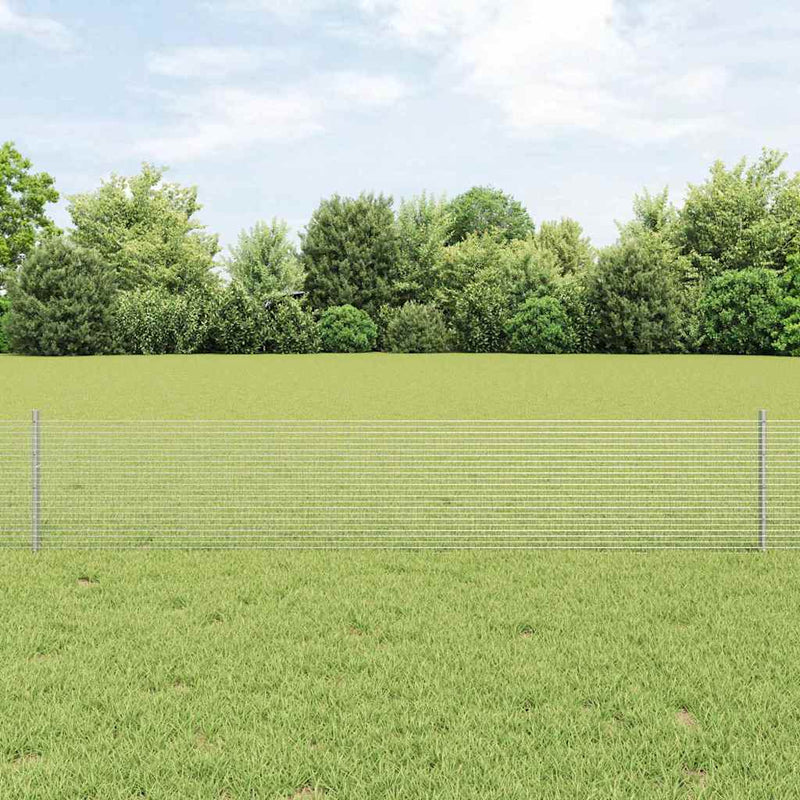 vidaXL Kerítés oszlopokkal Ezüst 0.4 x 50 m Acél