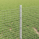 vidaXL Kültéri hegesztett drótkerítés oszlopokkal 50 x 0,4 m Ezüst