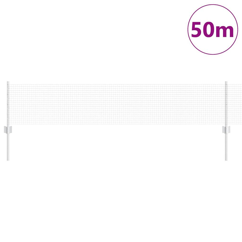 vidaXL Kerítés oszlopokkal Ezüst 0.4 x 50 m Acél