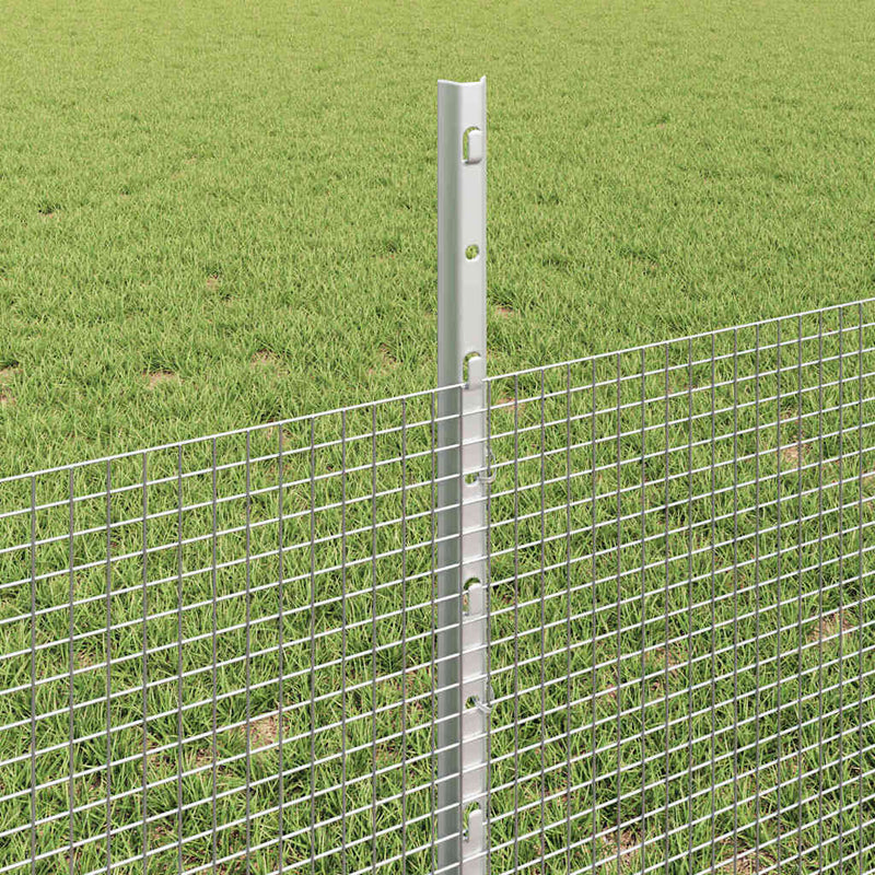 vidaXL Kerítés oszlopokkal Ezüst 0.5 x 50 m Acél