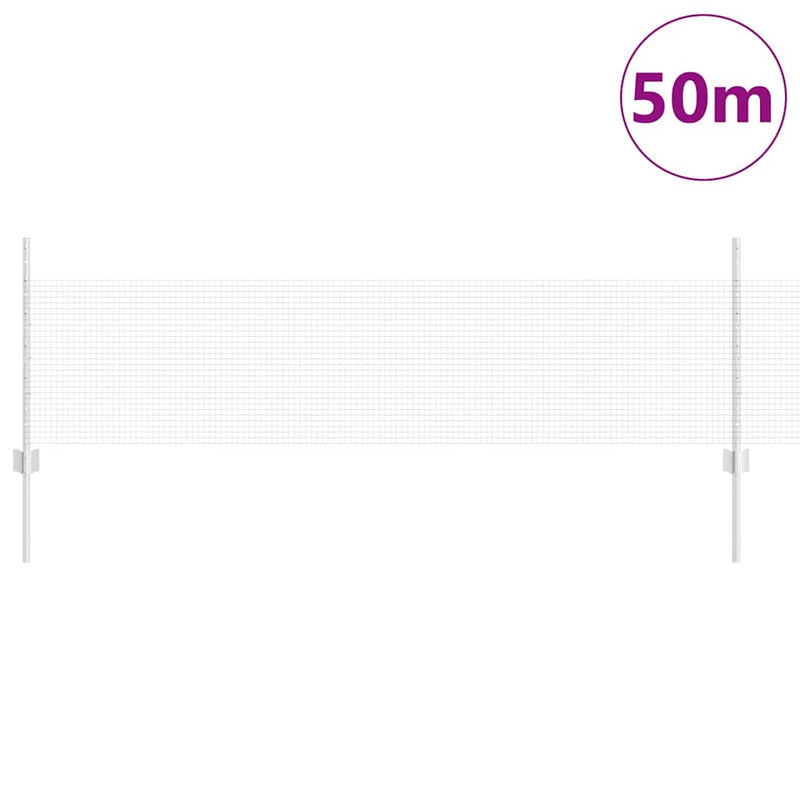 vidaXL Kerítés oszlopokkal Ezüst 0.5 x 50 m Acél