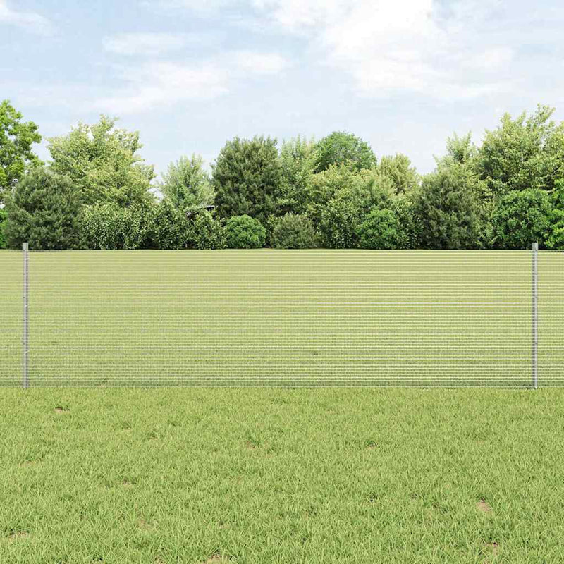 vidaXL Kerítés oszlopokkal Ezüst 0.6 x 50 m Acél