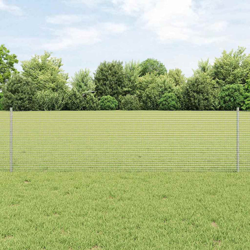 vidaXL Kerítés oszlopokkal Ezüst 0.6 x 50 m Acél