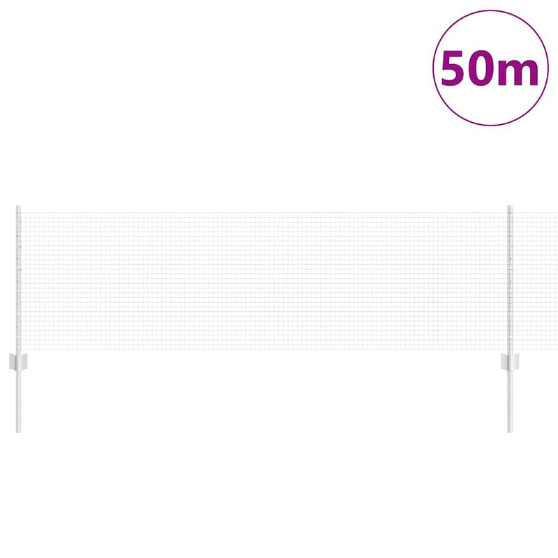 vidaXL Kerítés oszlopokkal Ezüst 0.6 x 50 m Acél