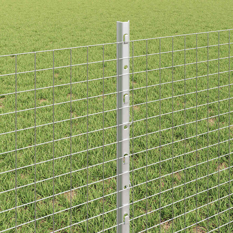 vidaXL Kerítés oszlopokkal Ezüst 0.6 x 50 m Acél