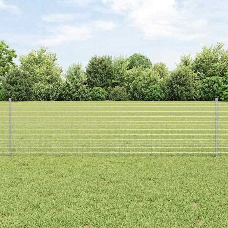 vidaXL Kerítés oszlopokkal Ezüst 0.6 x 50 m Acél