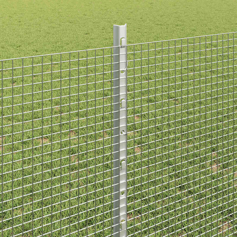 vidaXL Kerítés oszlopokkal Ezüst 0.8 x 50 m Acél