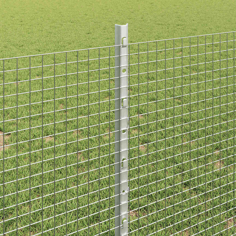 vidaXL Kerítés oszlopokkal Ezüst 0.8 x 50 m Acél