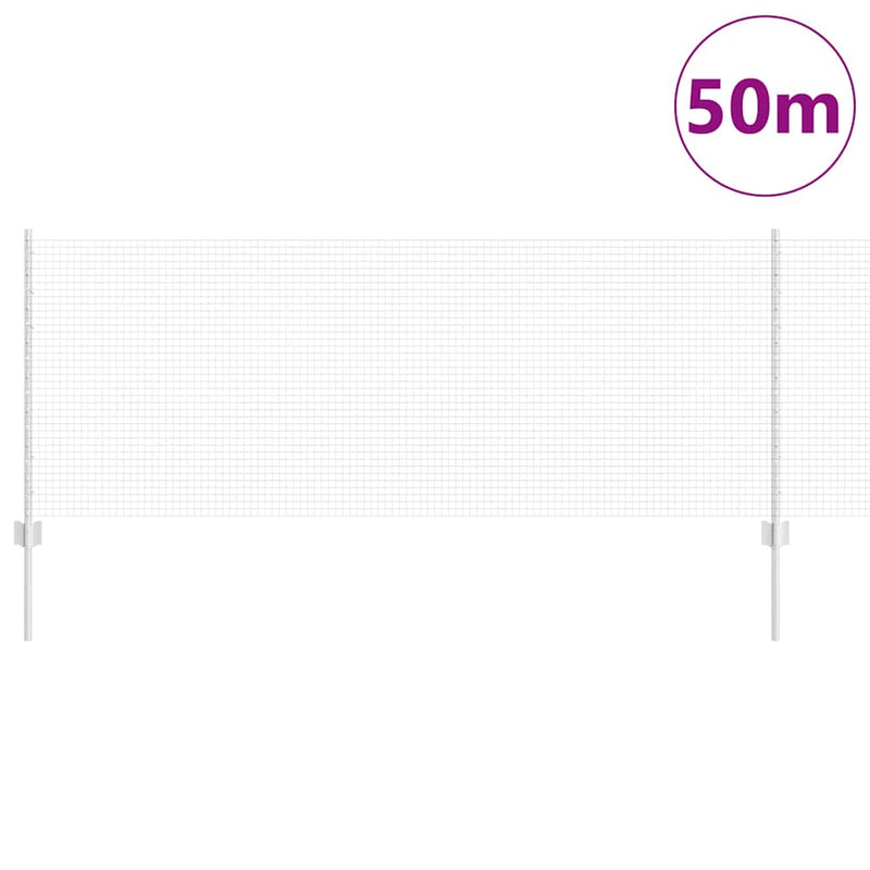 vidaXL Kerítés oszlopokkal Ezüst 0.8 x 50 m Acél