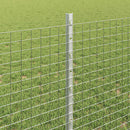 vidaXL Kültéri hegesztett drótkerítés oszlopokkal 50 x 0,8 m Ezüst