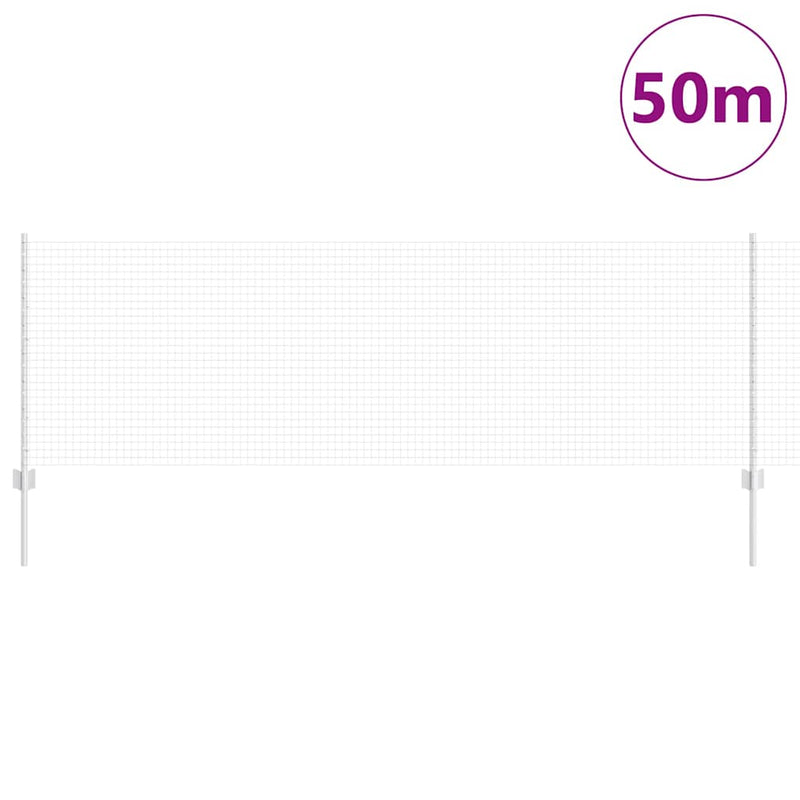 vidaXL Kerítés oszlopokkal Ezüst 0.8 x 50 m Acél