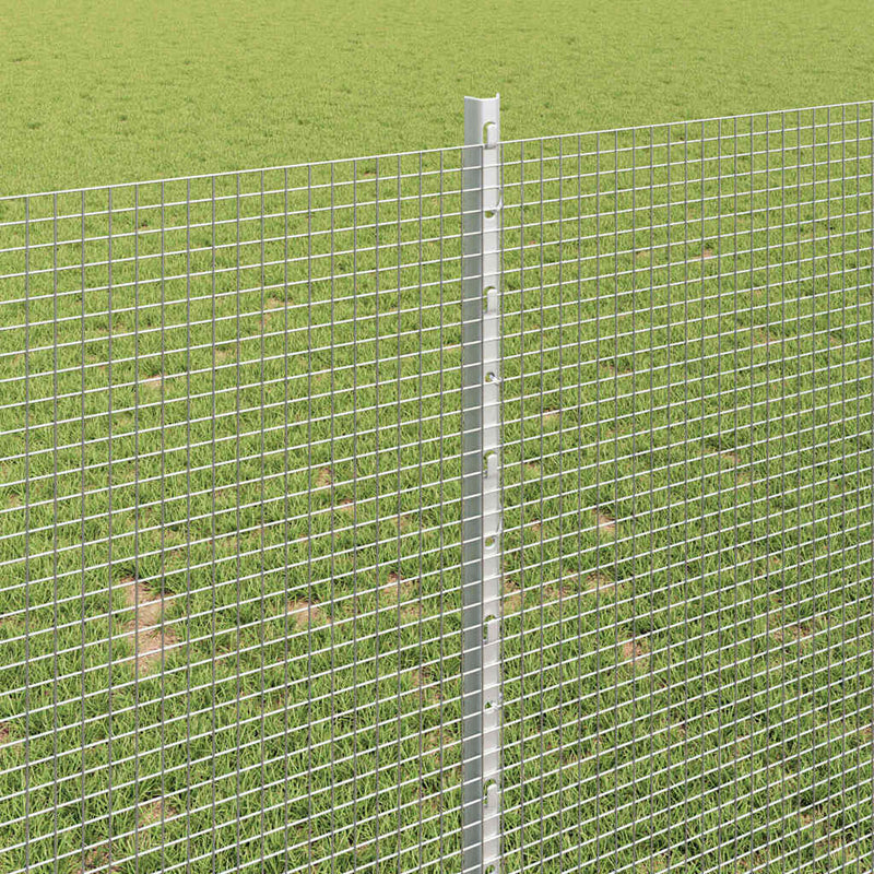 vidaXL Kerítés oszlopokkal Ezüst 1 x 50 m Acél