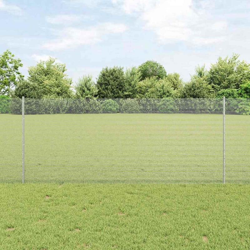 vidaXL Kerítés oszlopokkal Ezüst 1 x 50 m Acél