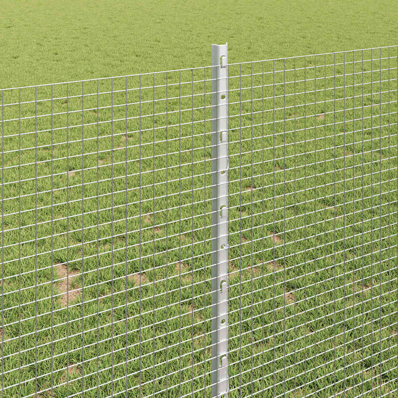 vidaXL Kerítés oszlopokkal Ezüst 1 x 50 m Acél