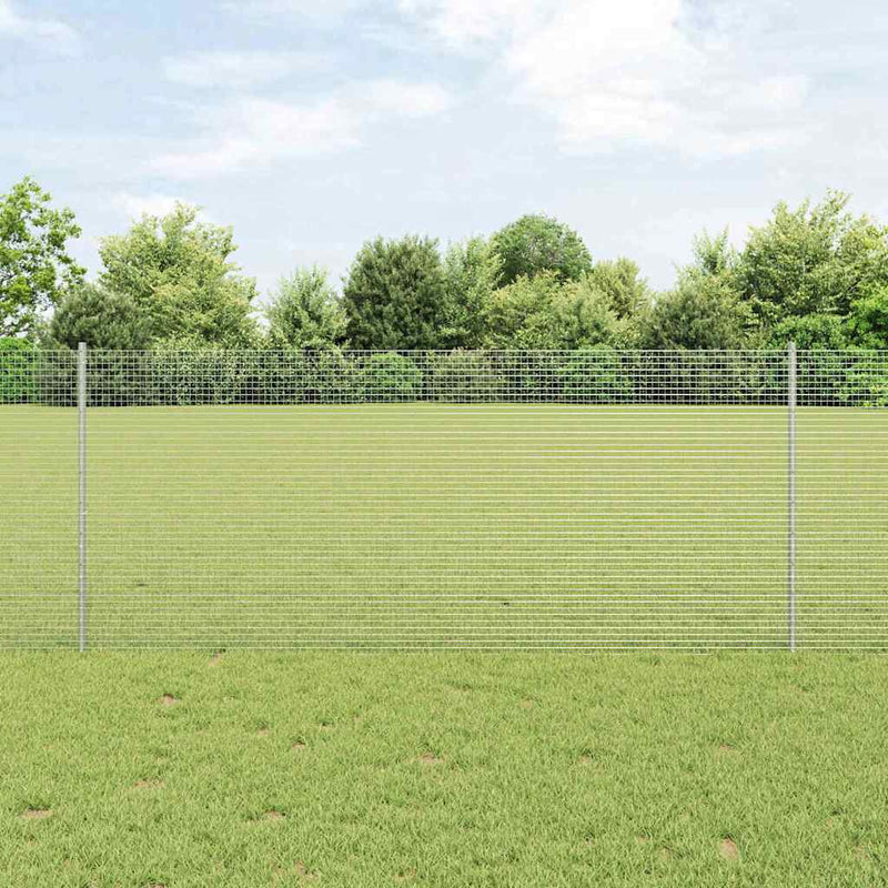 vidaXL Kerítés oszlopokkal Ezüst 1 x 50 m Acél