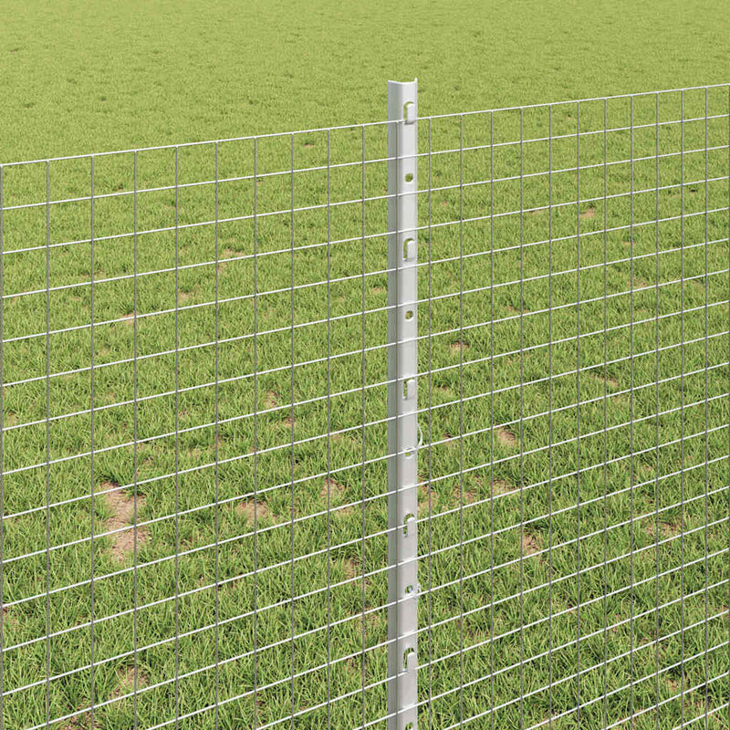 vidaXL Kerítés oszlopokkal Ezüst 1 x 50 m Acél