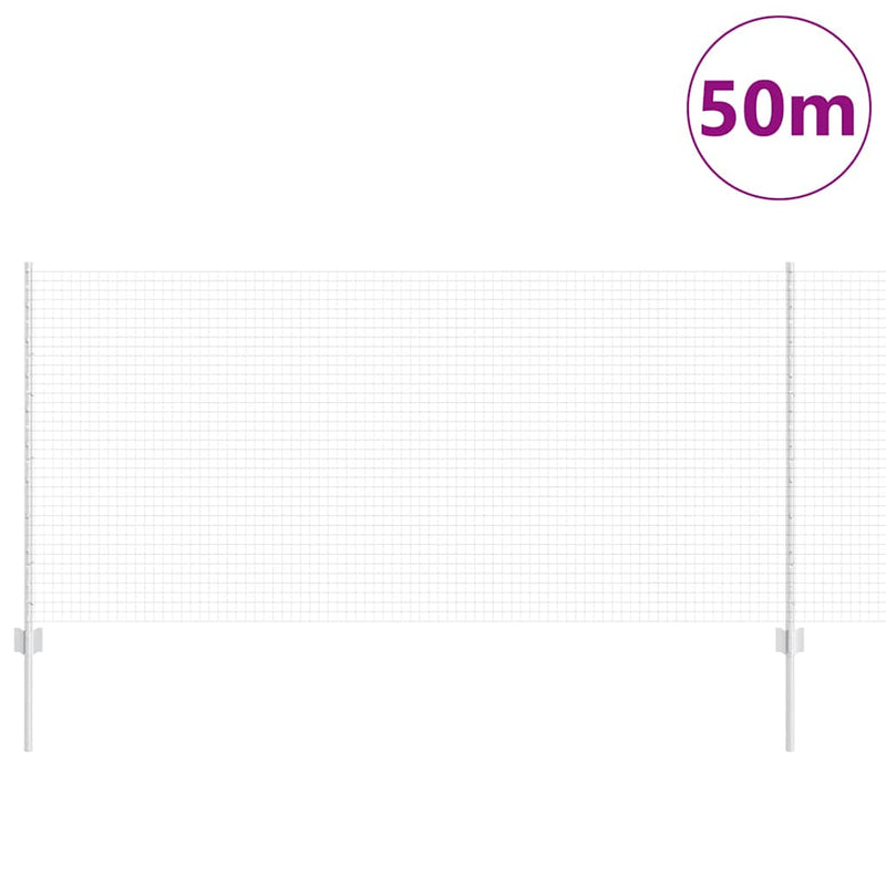 vidaXL Kerítés oszlopokkal Ezüst 1 x 50 m Acél