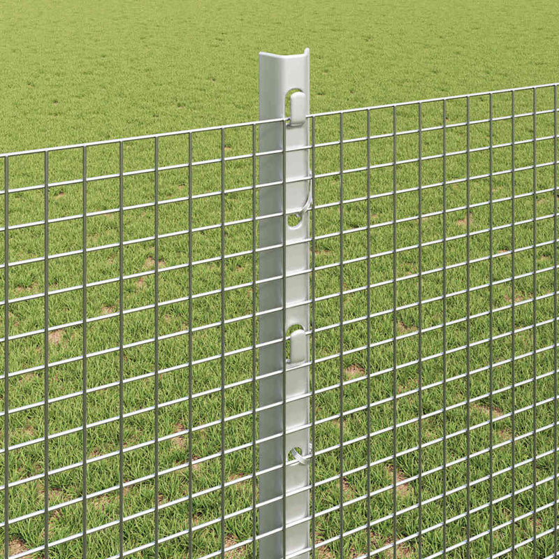vidaXL Kerítés oszlopokkal Ezüst 1.2 x 50 m Acél