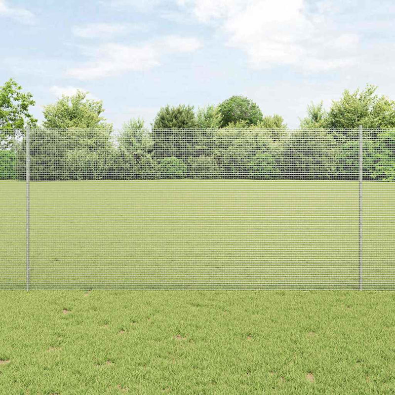 vidaXL Kerítés oszlopokkal Ezüst 1.2 x 50 m Acél