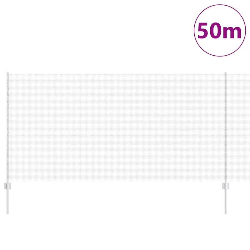 vidaXL Kerítés oszlopokkal Ezüst 1.2 x 50 m Acél