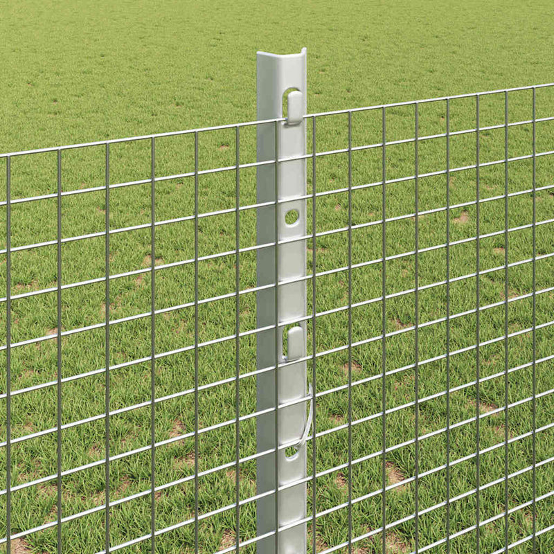 vidaXL Kerítés oszlopokkal Ezüst 1.2 x 50 m Acél