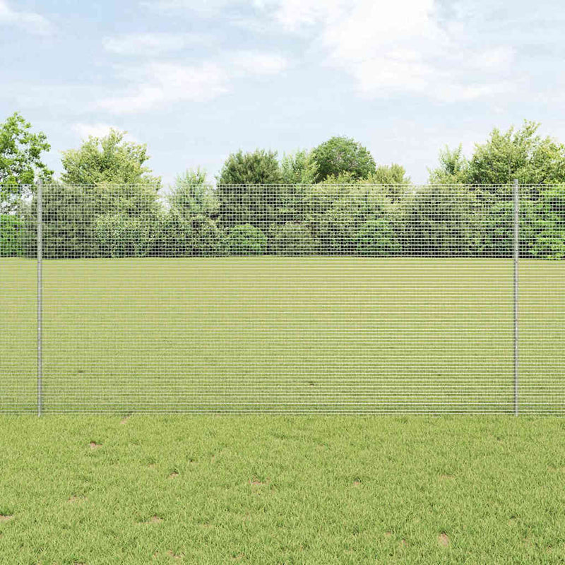 vidaXL Kerítés oszlopokkal Ezüst 1.2 x 50 m Acél