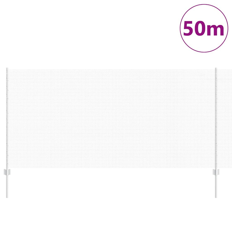 vidaXL Kerítés oszlopokkal Ezüst 1.2 x 50 m Acél