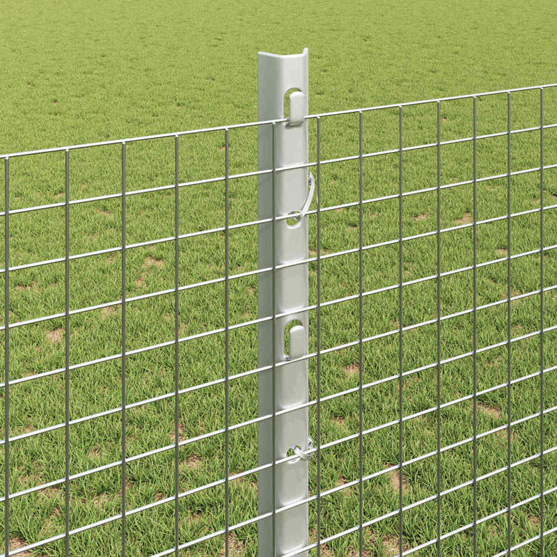 vidaXL Kerítés oszlopokkal Ezüst 1.2 x 50 m Acél