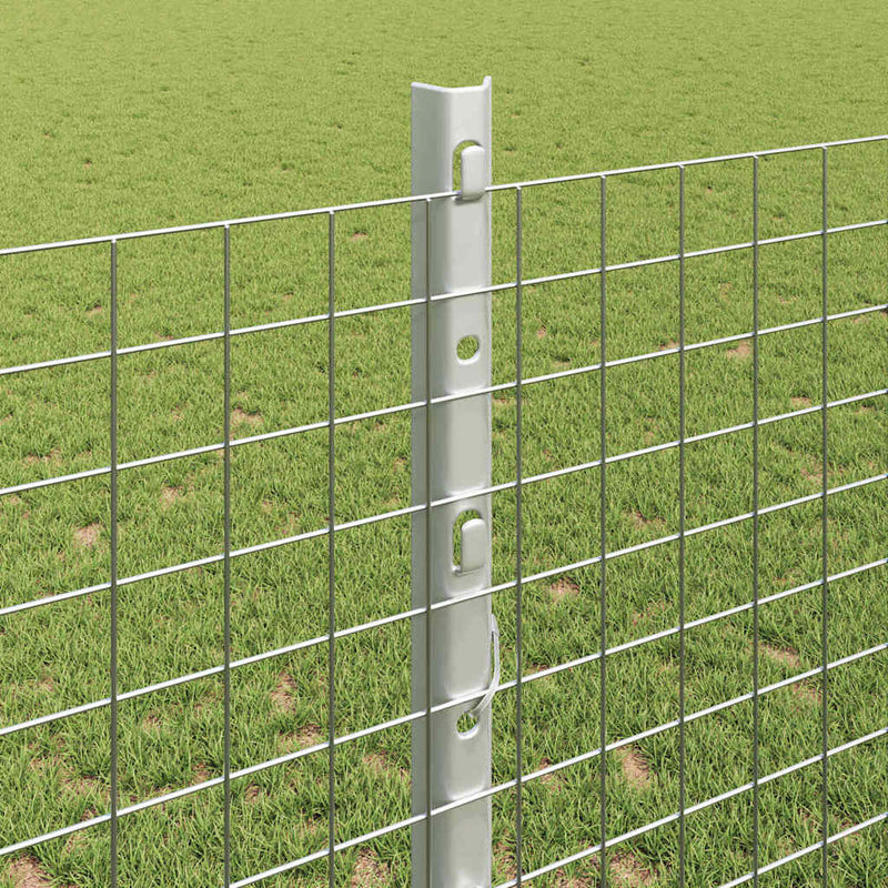vidaXL Kerítés oszlopokkal Ezüst 1.2 x 50 m Acél