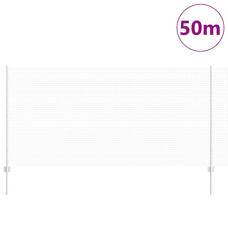 vidaXL Kerítés oszlopokkal Ezüst 1.2 x 50 m Acél
