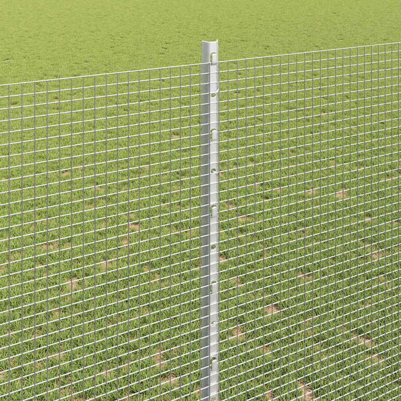 vidaXL Kerítés oszlopokkal Ezüst 1.4 x 50 m Acél