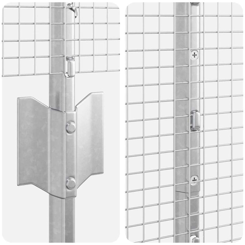 vidaXL Kerítés oszlopokkal Ezüst 1.4 x 50 m Acél