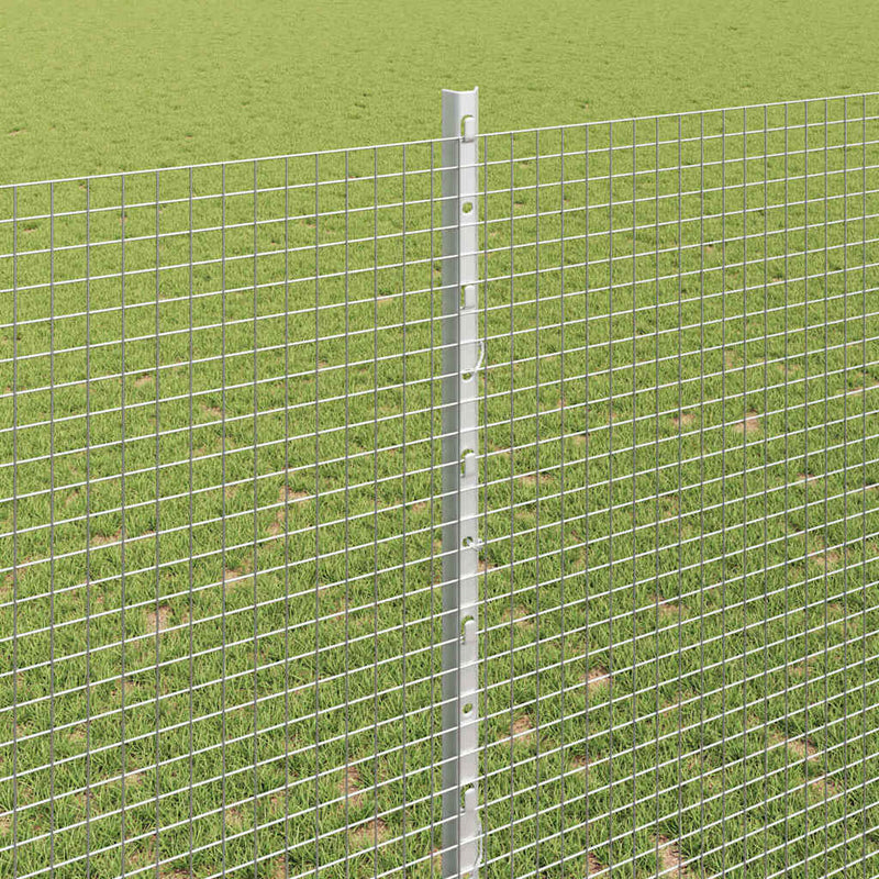 vidaXL Kerítés oszlopokkal Ezüst 1.4 x 50 m Acél