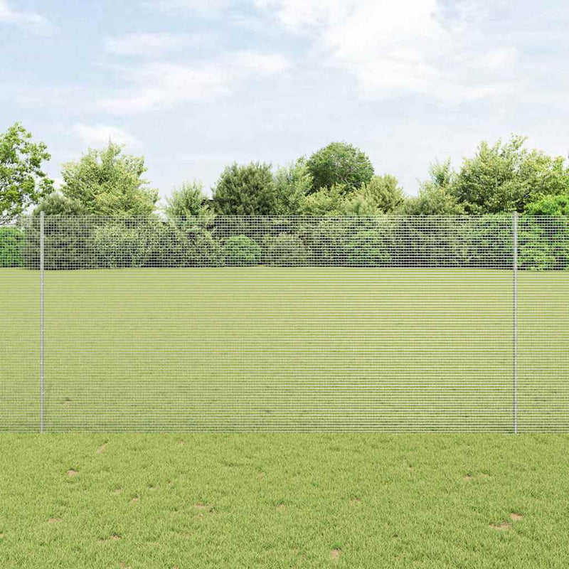 vidaXL Kerítés oszlopokkal Ezüst 1.4 x 50 m Acél