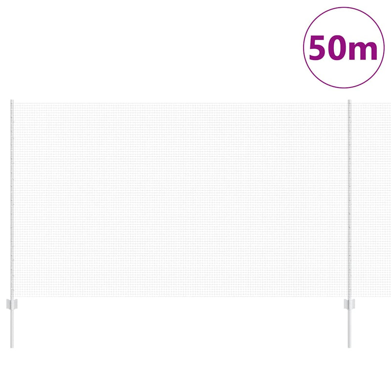 vidaXL Kerítés oszlopokkal Ezüst 1.4 x 50 m Acél