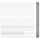 vidaXL Kerítés oszlopokkal Ezüst 1.4 x 50 m Acél