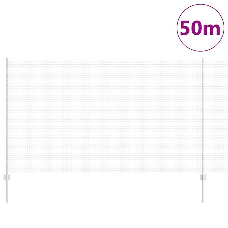 vidaXL Kerítés oszlopokkal Ezüst 1.4 x 50 m Acél
