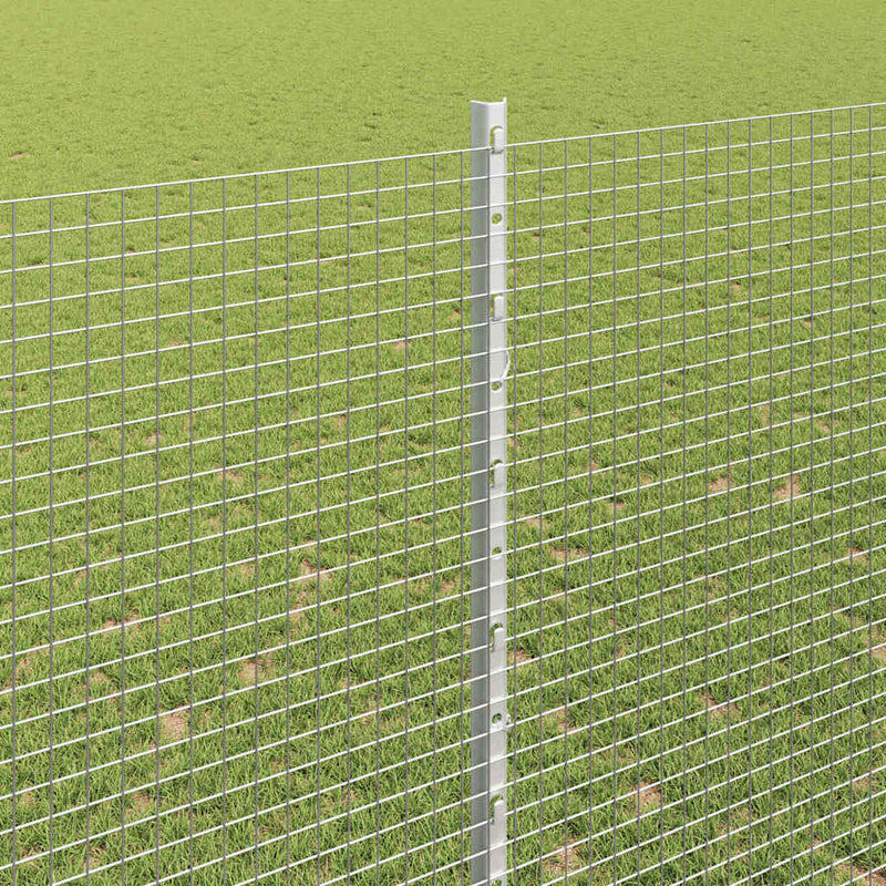 vidaXL Kerítés oszlopokkal Ezüst 1.5 x 50 m Acél