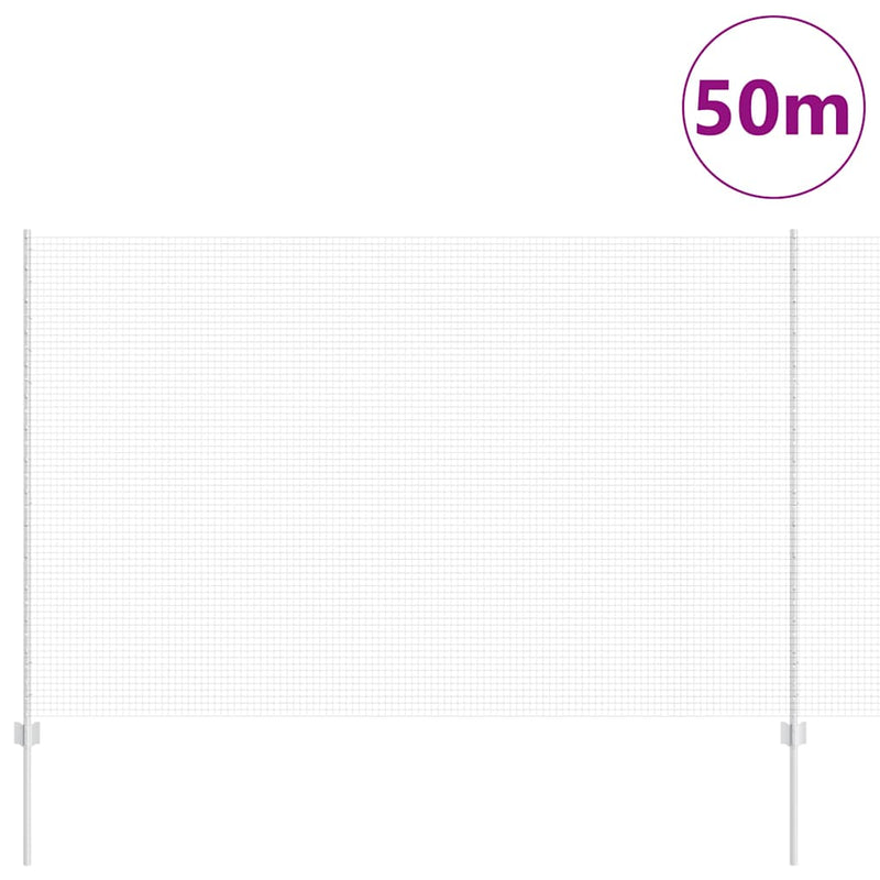 vidaXL Kerítés oszlopokkal Ezüst 1.5 x 50 m Acél