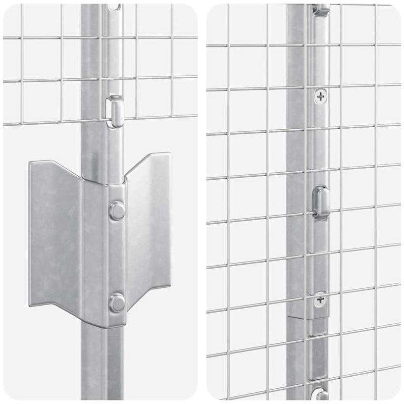 vidaXL Kerítés oszlopokkal Ezüst 1.5 x 50 m Acél