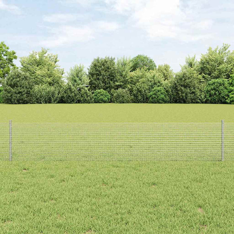vidaXL Kerítés oszlopokkal Ezüst 0.4 x 100 m Acél