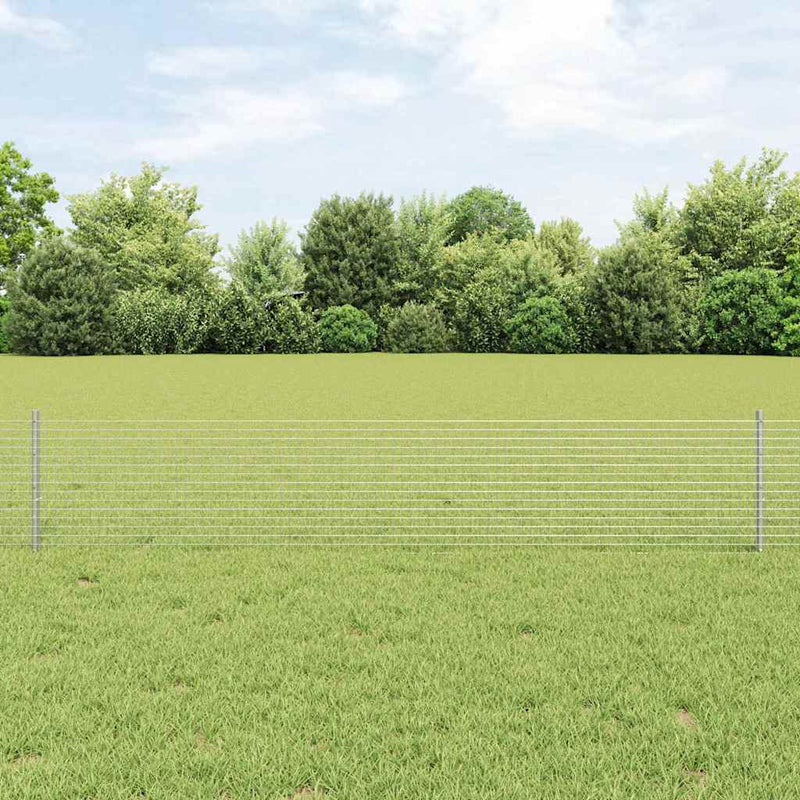 vidaXL Kerítés oszlopokkal Ezüst 0.4 x 100 m Acél