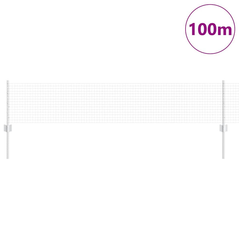 vidaXL Kerítés oszlopokkal Ezüst 0.4 x 100 m Acél